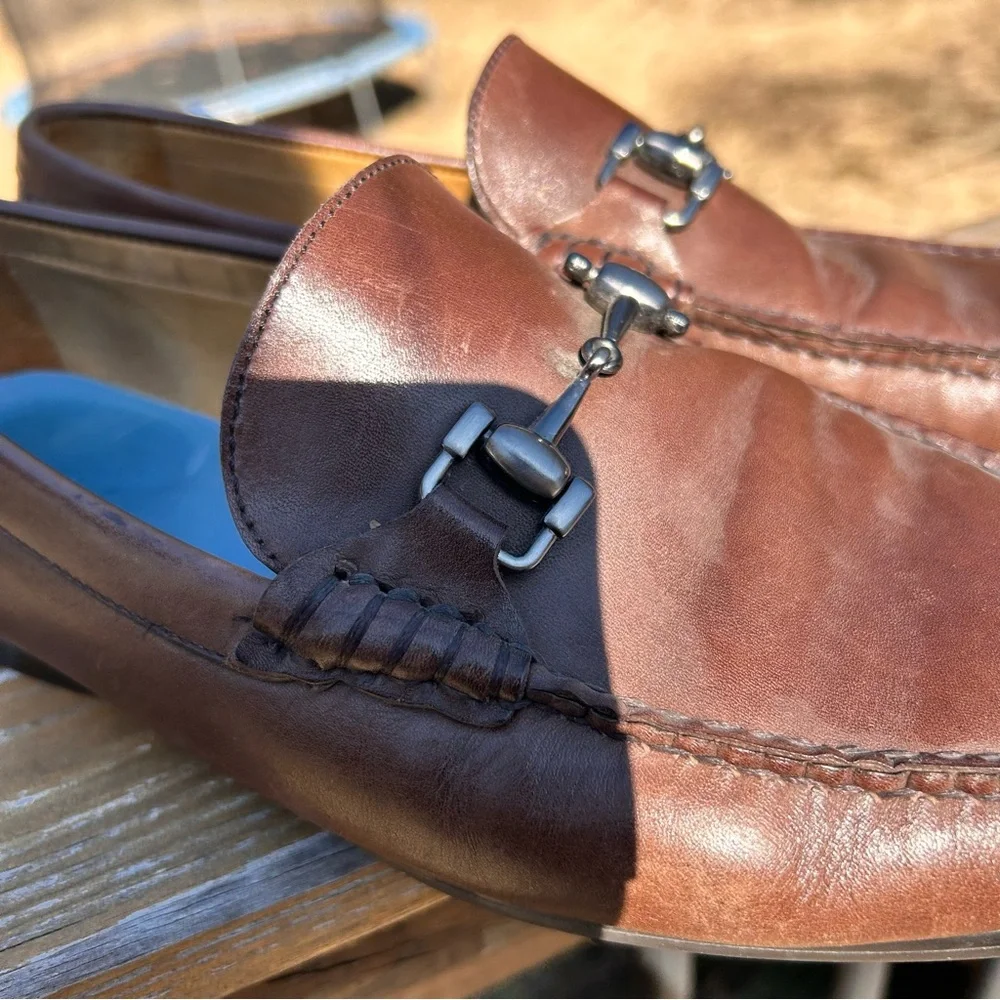 Peter Millar Horsebit Dark Brown Leather Loafers size 10 - Picture 4 of 8